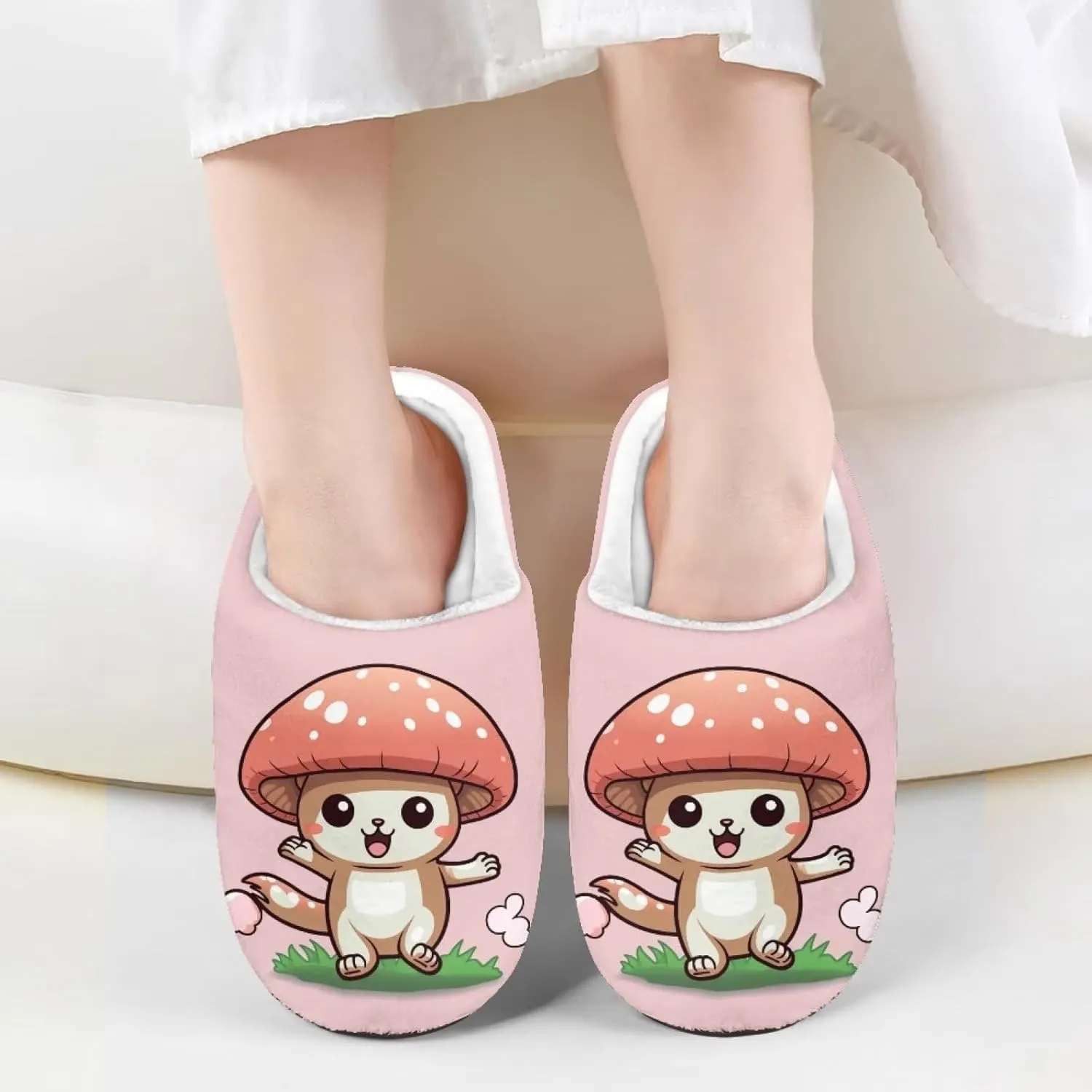 Showudesigns Slippers for Boys Fluffy House Shoes for Girls 9-14.5 Kids Slipper