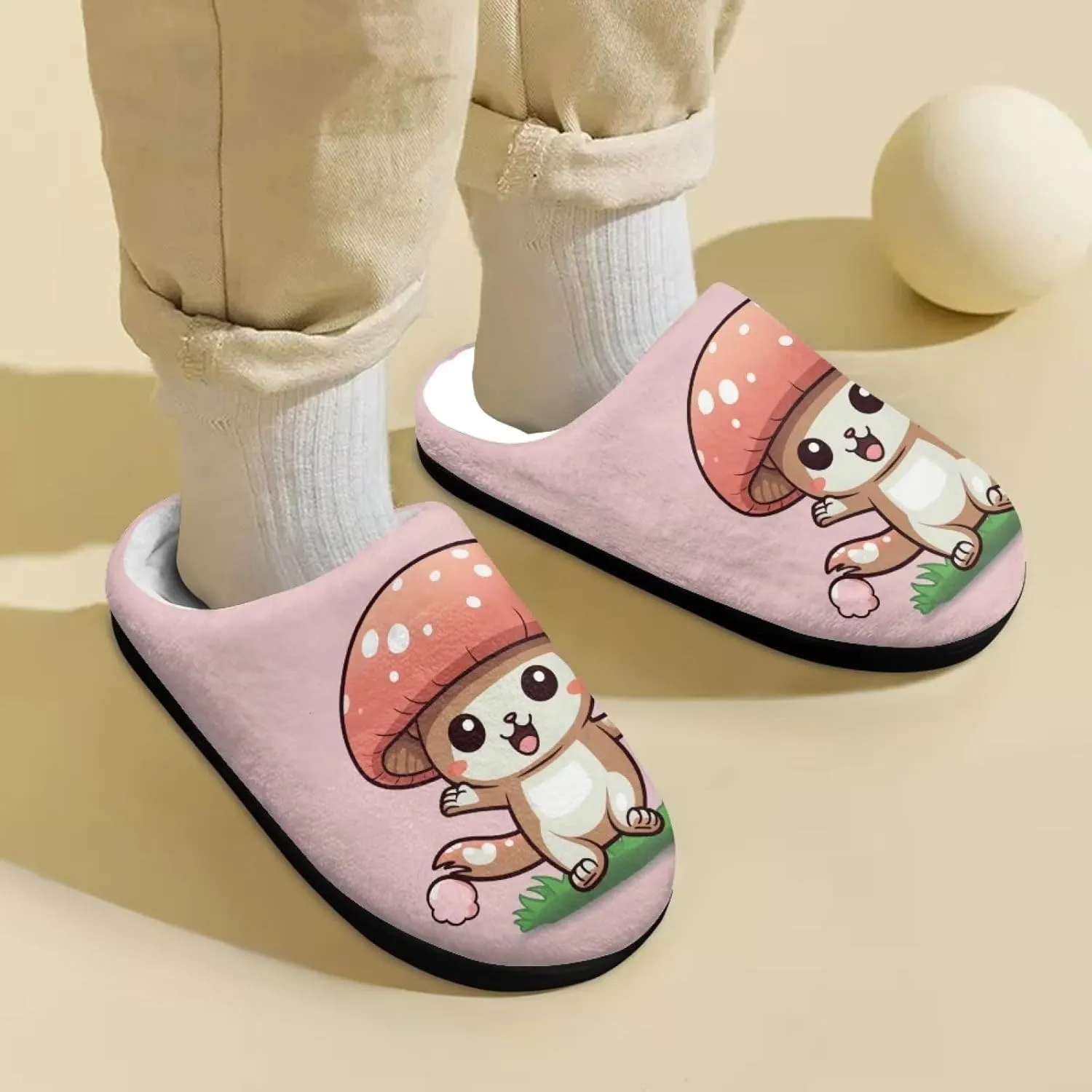 Showudesigns Slippers for Boys Fluffy House Shoes for Girls 9-14.5 Kids Slipper