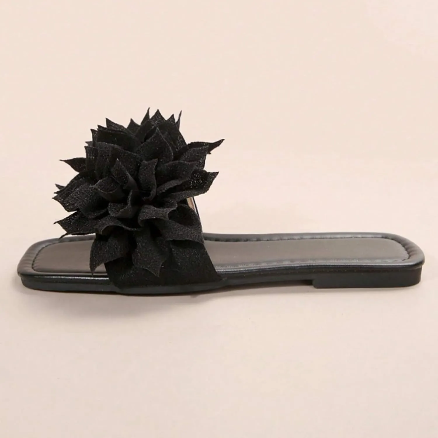 Slides Sandals Women Footwear Women's Summer Flat Casual Fashion Slippers Floral Embellishments One Line Beach Slippers