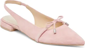 Slingback Flats for Women Bow Tie Closed Pointed Toe Low Heel Pumps Comfortable Work Dress Ballet Flats Mule Shoes