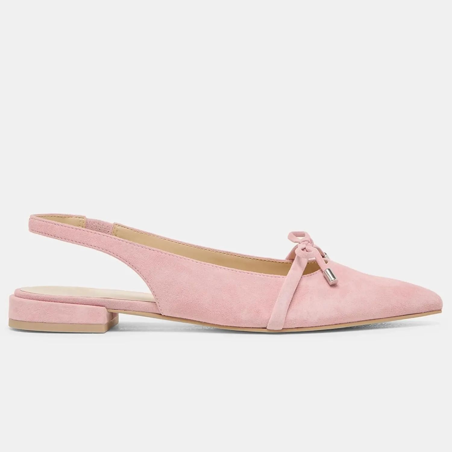 Slingback Flats for Women Bow Tie Closed Pointed Toe Low Heel Pumps Comfortable Work Dress Ballet Flats Mule Shoes