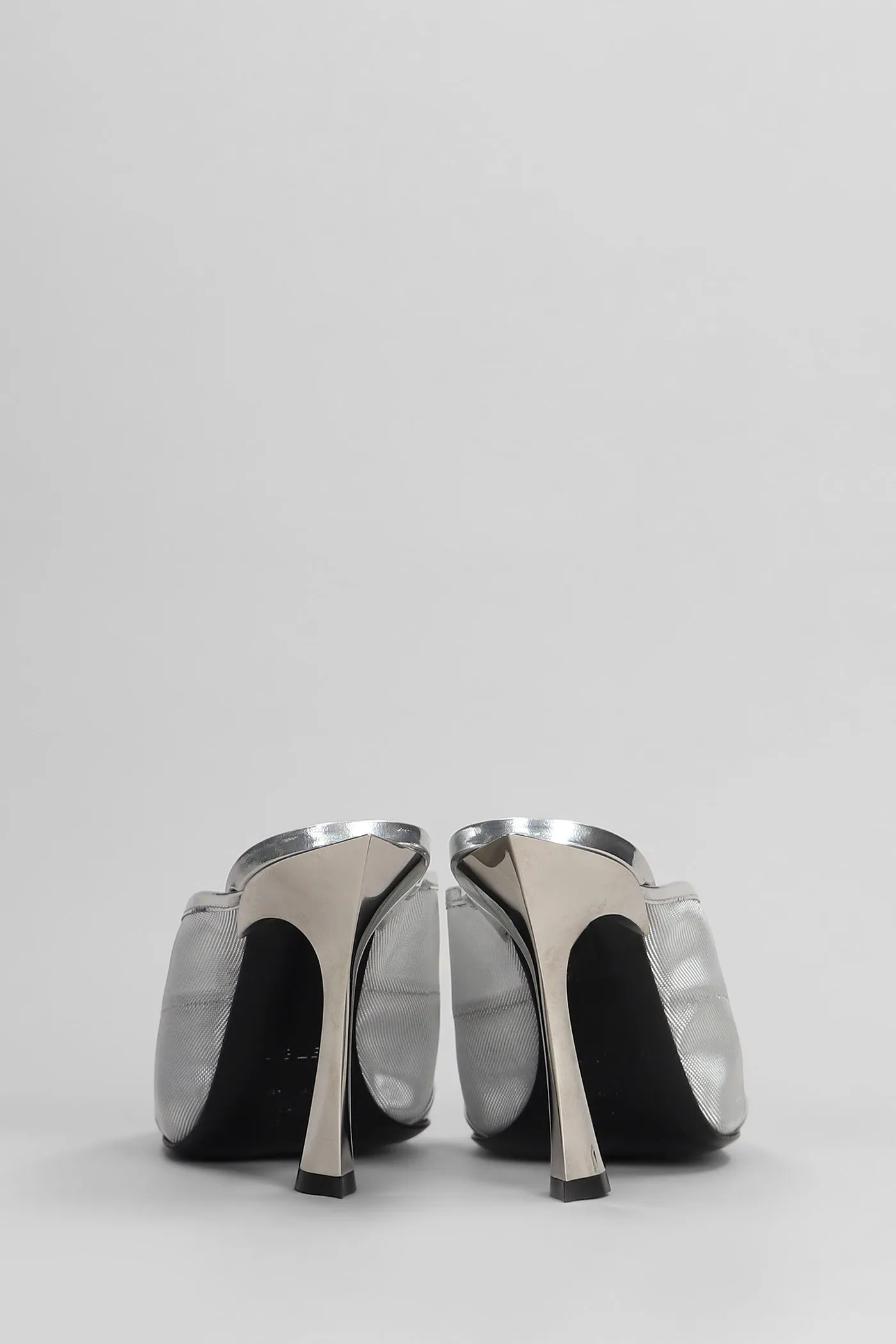 Slipper-Mule in silver polyamide