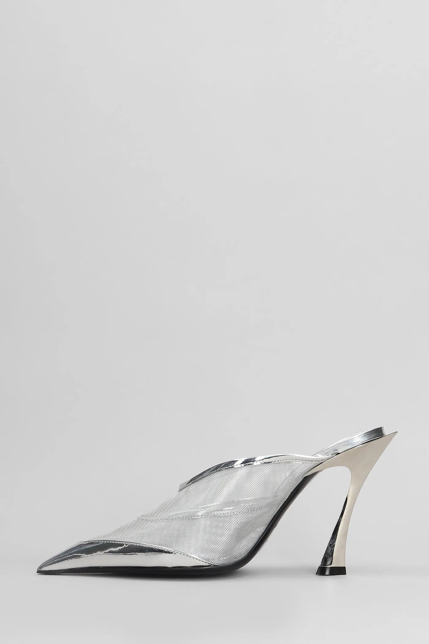 Slipper-Mule in silver polyamide