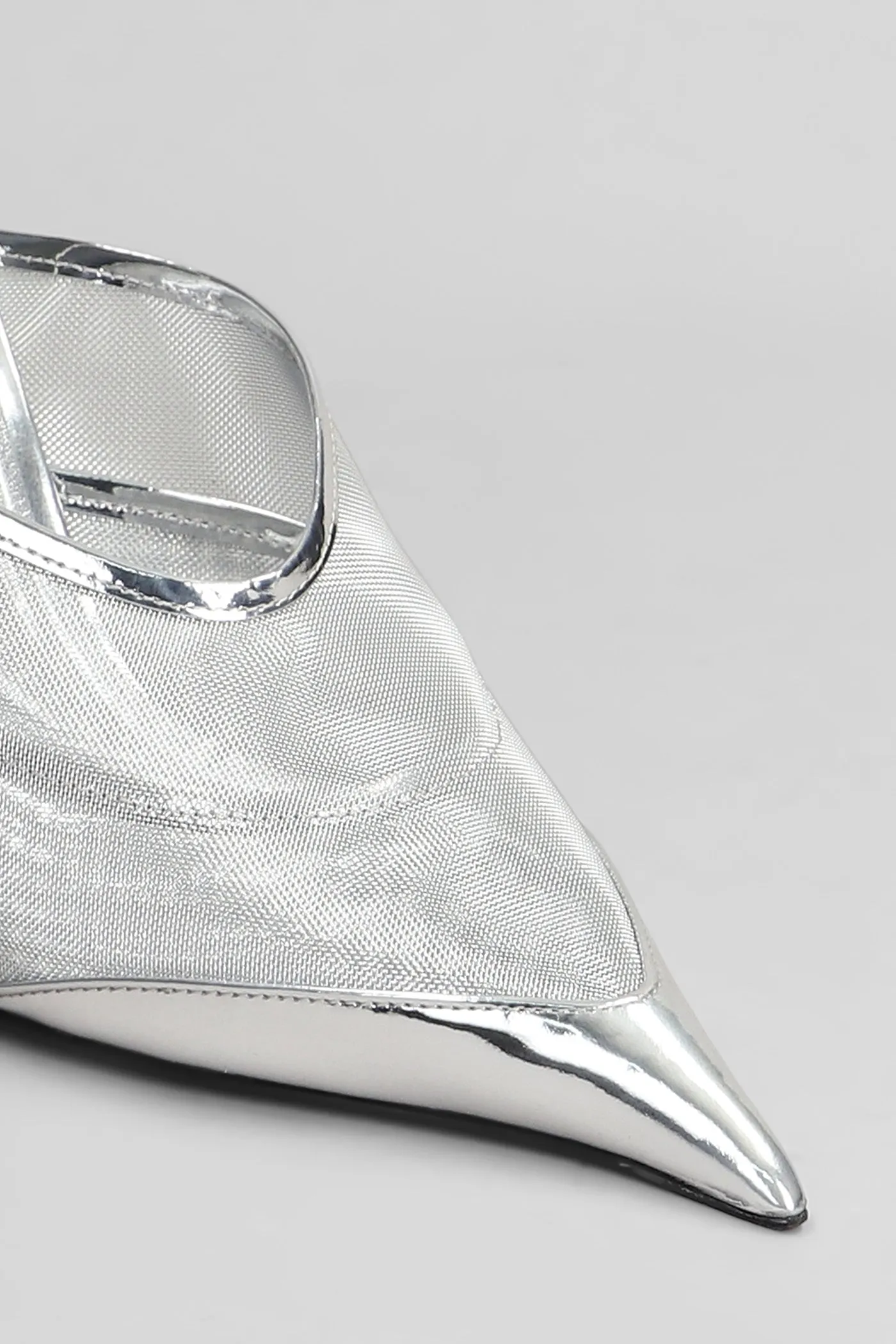 Slipper-Mule in silver polyamide
