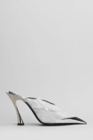 Slipper-Mule in silver polyamide