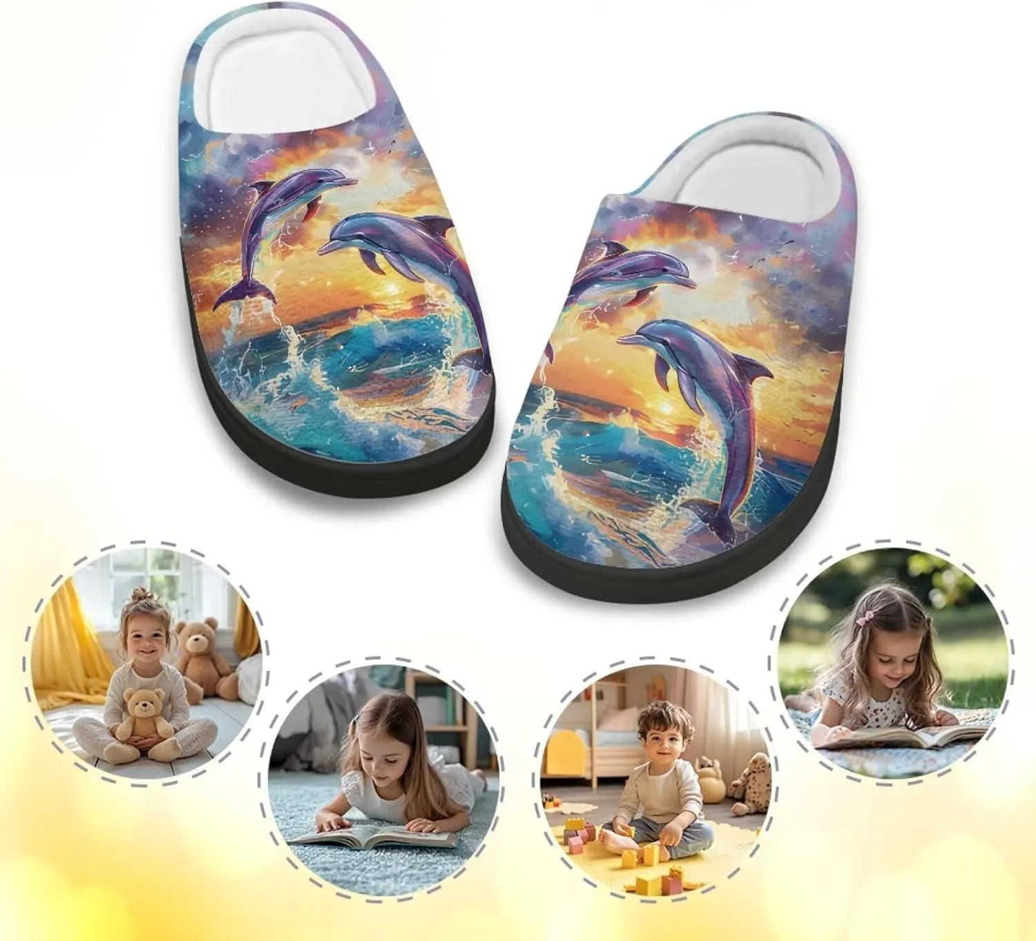 Slippers for Kids Anti-slip House Slippers Warm Plush Slippers Cozy Bedroom Slippers