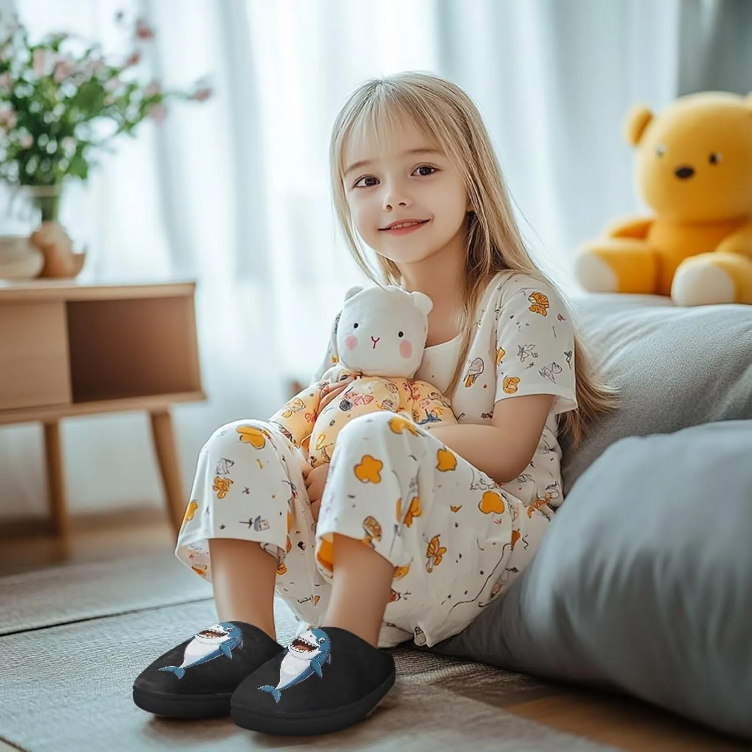 Slippers for Kids Anti-slip House Slippers Warm Plush Slippers Cozy Bedroom Slippers