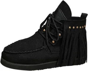 Sneaker Boots For Women With Arch Support Boots Women Vintage Boho Fringe Tassel Platform Retro Wedge Ankle Boots