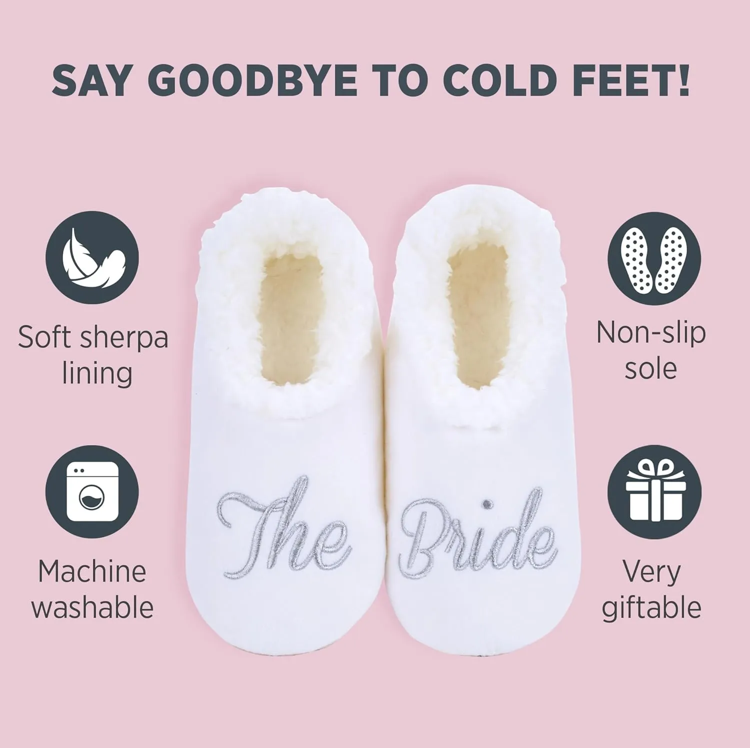 Snoozies Pairable Slipper Socks - Funny House Slippers for Women, Non-Slip Fuzzy Slipper Socks