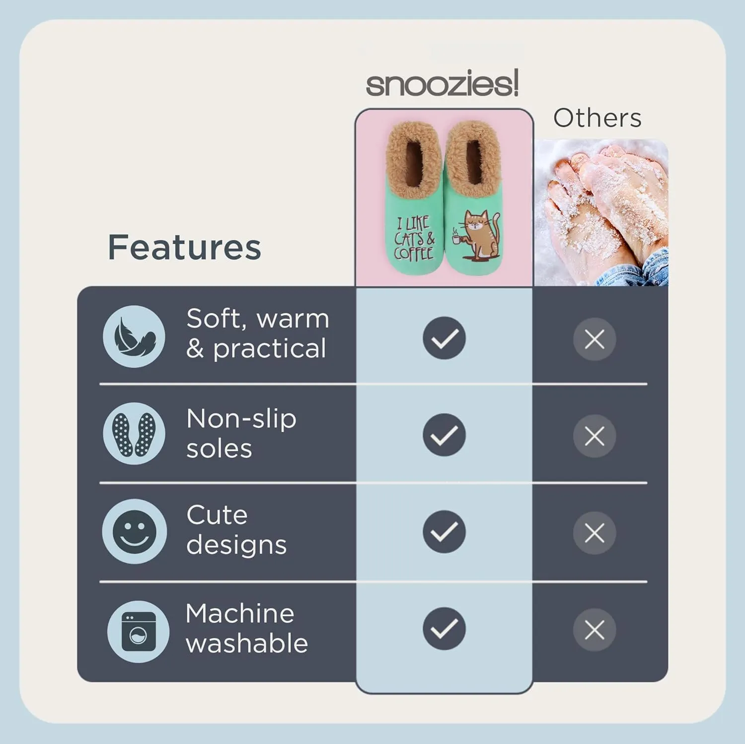 Snoozies Pairable Slipper Socks - Funny House Slippers for Women, Non-Slip Fuzzy Slipper Socks