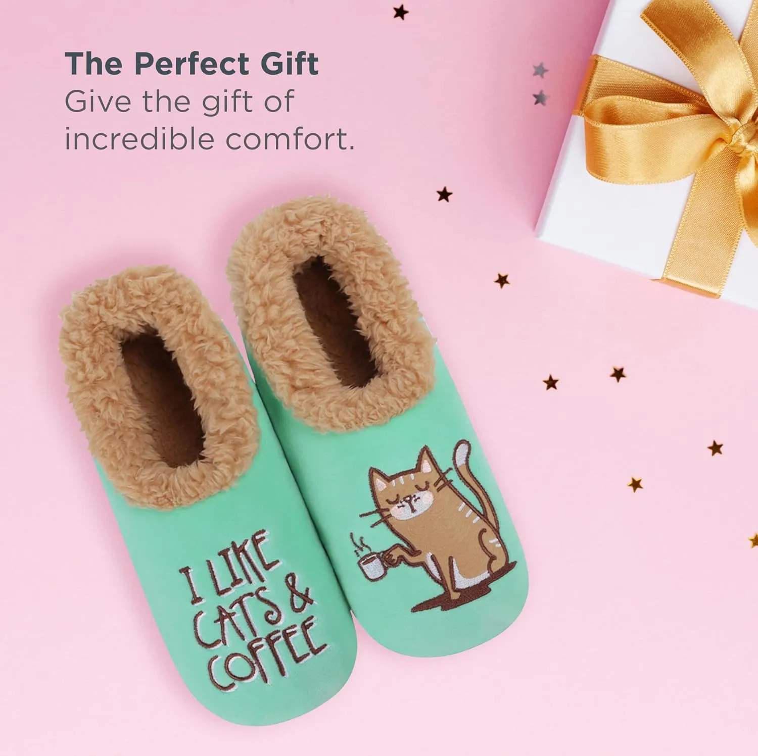 Snoozies Pairable Slipper Socks - Funny House Slippers for Women, Non-Slip Fuzzy Slipper Socks
