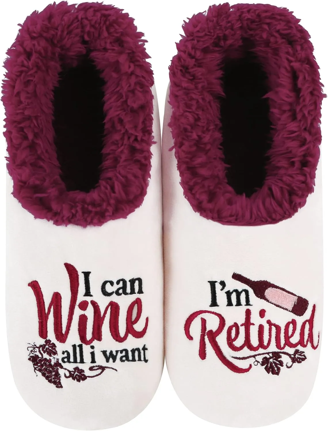 Snoozies Pairables Sherpa-lined Slipper Socks - Fuzzy and Cute Slippers for Women with Non-Slip Sole - Ladies Warm Slippers