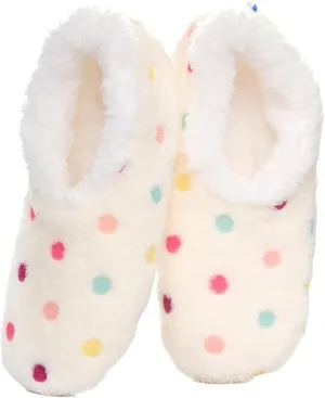 Snoozies Slippers for Women | Lotsa Dots Colorful Cozy Sherpa Slipper Socks | Womens House Slippers | Cozy Slippers for Women | Colorful Womens Fuzzy Slippers