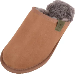 SNUGRUGS Mens Genuine Sheepskin Open Back Winter Mule Slipper with EVA Sole