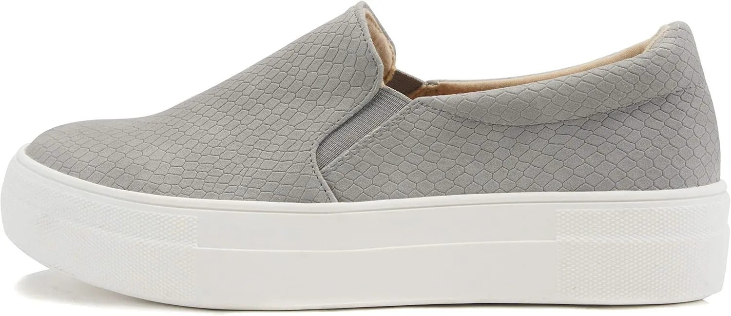 Soda Hike ~ Slip On Double Layer Foam Padded Cushion Sock Fashion Sneakers (Grey Cobra, Numeric_8_Point_5)