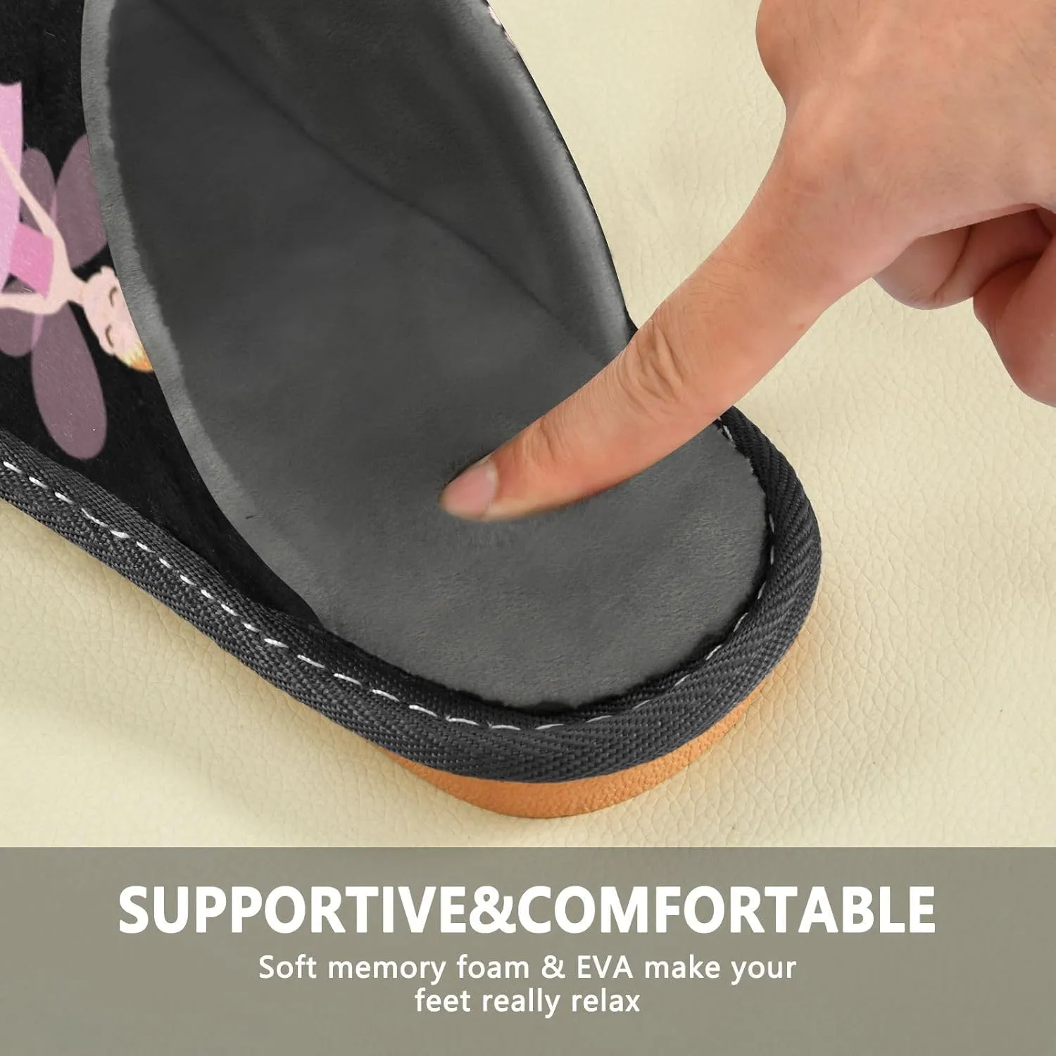 Spa Slippers Indoor House Fuzzy Slippers Soft Memory Foam Non-Slip Home Slipper Winter Shoes For Bedroom Hotel Travel 4-11