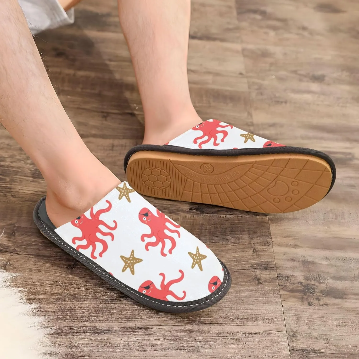Spa Slippers Indoor House Fuzzy Slippers Soft Memory Foam Non-Slip Home Slipper Winter Shoes For Bedroom Hotel Travel 4-11