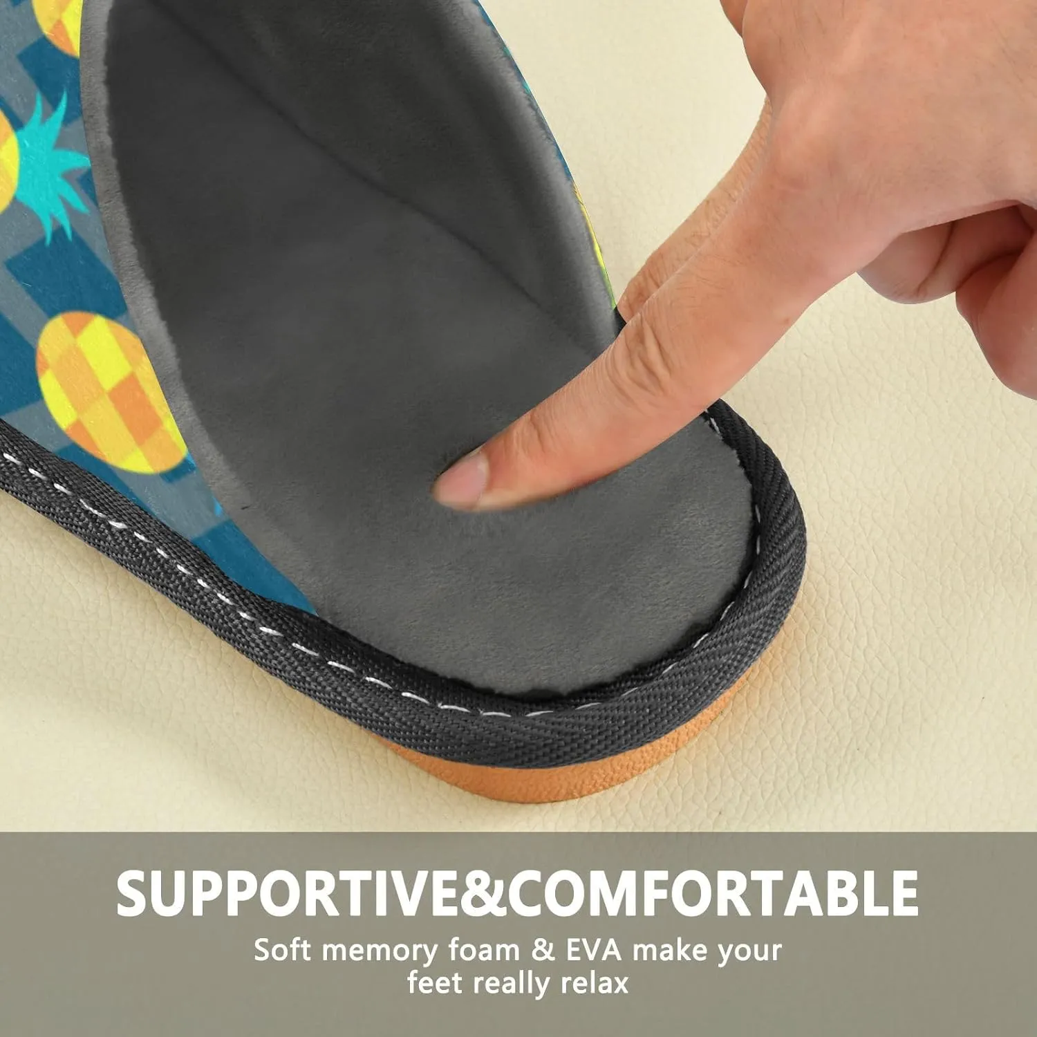 Spa Slippers Indoor House Fuzzy Slippers Soft Memory Foam Non-Slip Home Slipper Winter Shoes For Bedroom Hotel Travel 4-11