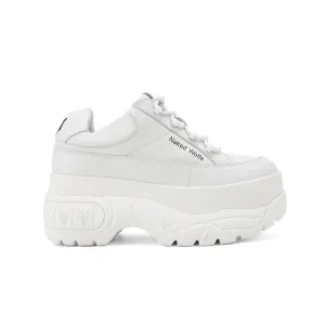 Sporty White Leather