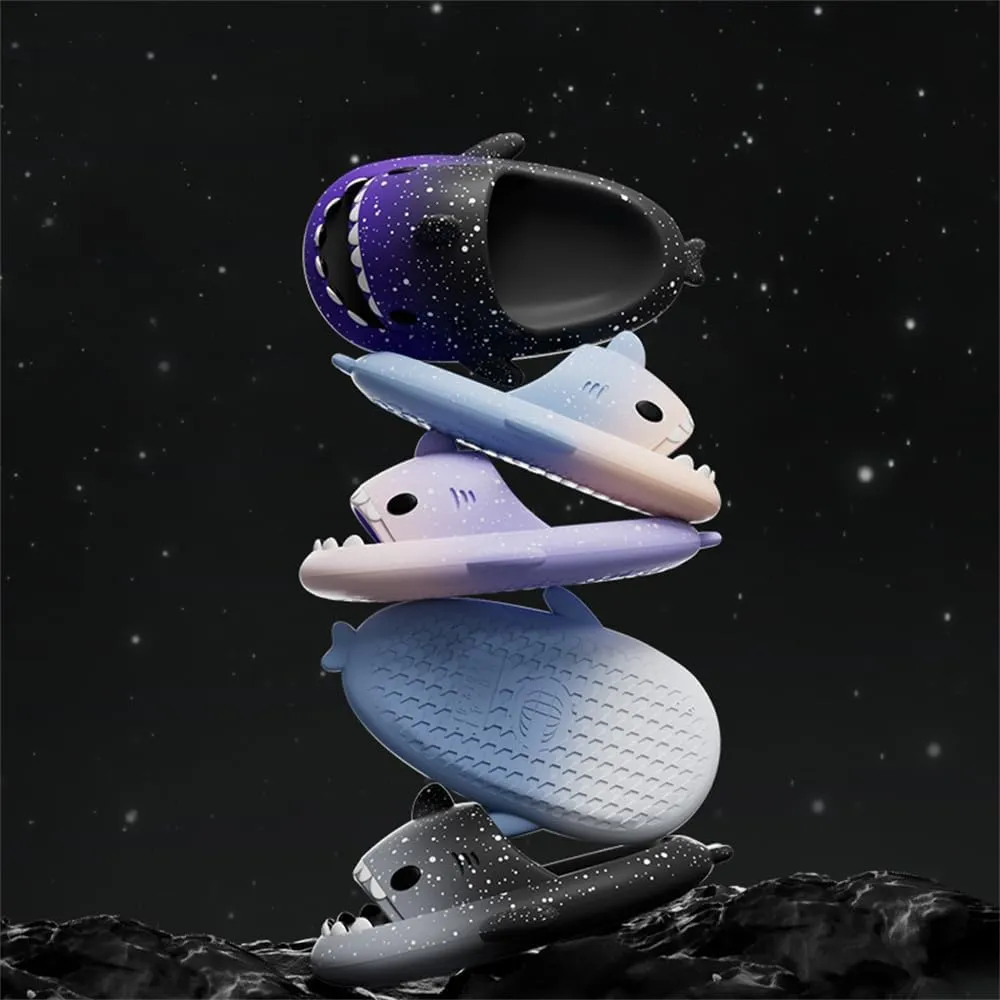 Spotted Starlight Shark Slides, New Cloud Shark Slippers, Soft Quick Dry Anti-Slip Open Shark Sandals