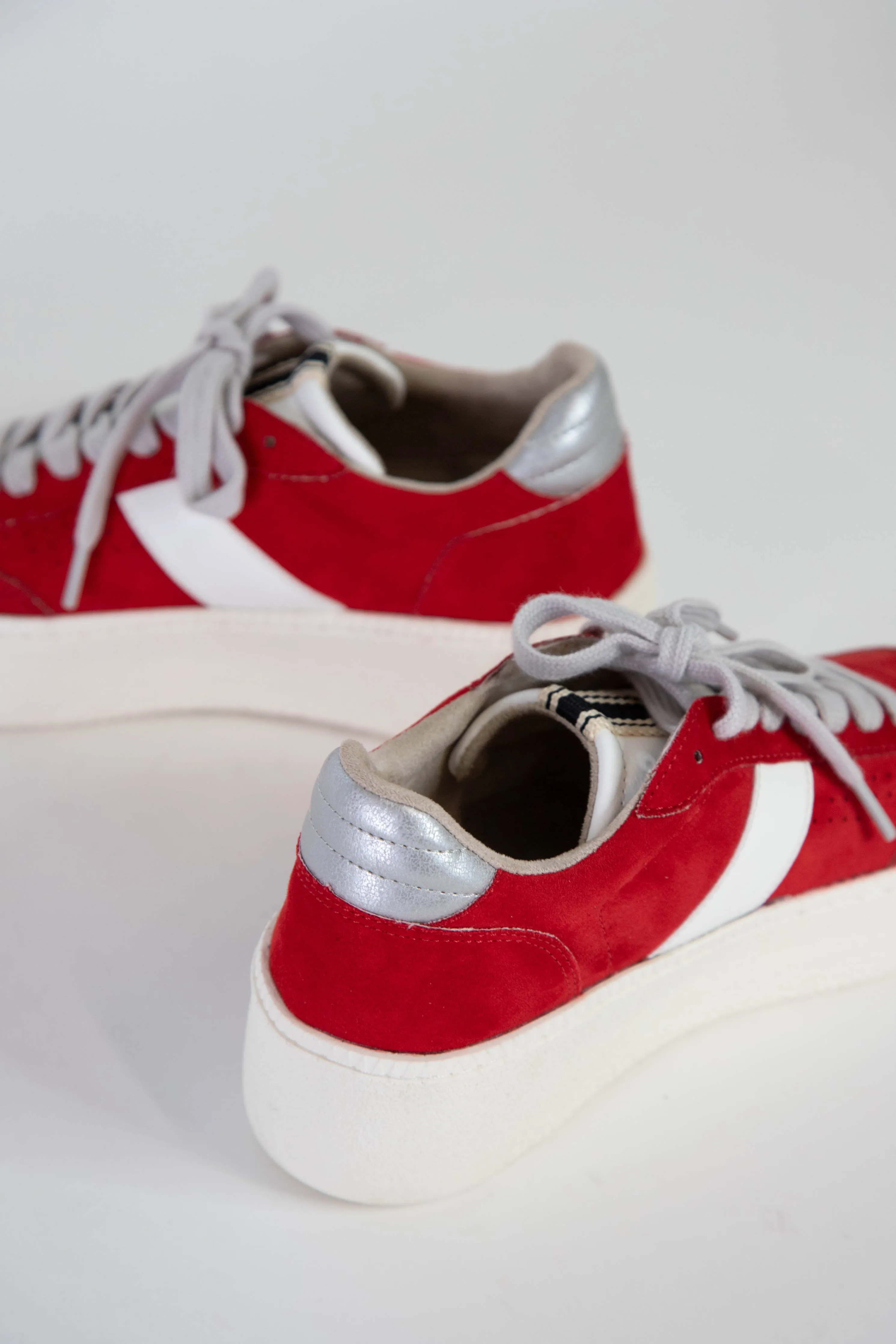 Stacey Suede Platform Sneaker, Red Suede | ShuShop
