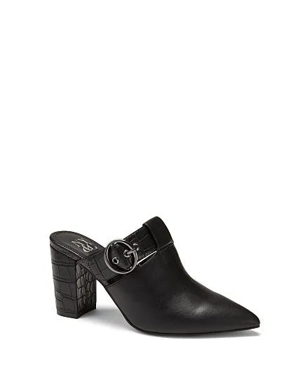 Stella Buckle Block-Heel Mule