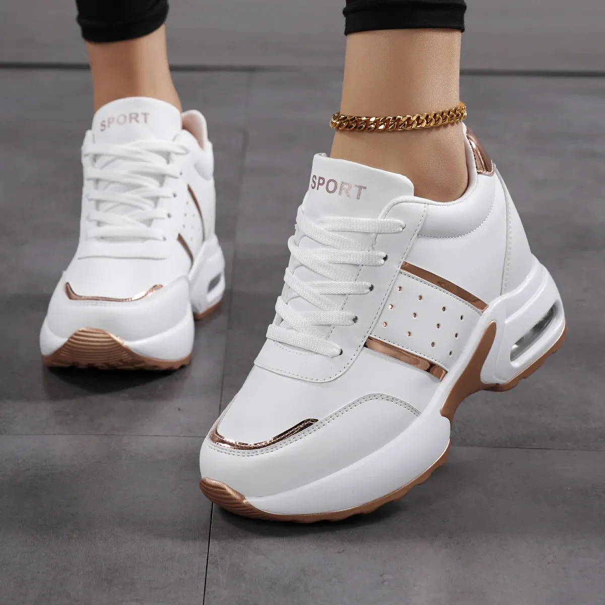 Stylish Women's Wedge Sneakers for Casual Sports