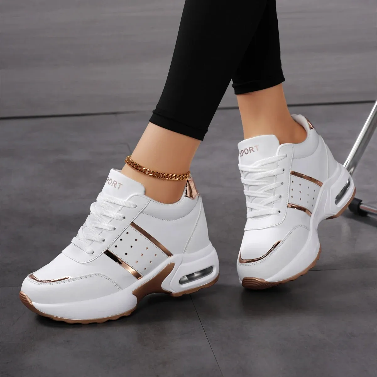 Stylish Women's Wedge Sneakers for Casual Sports