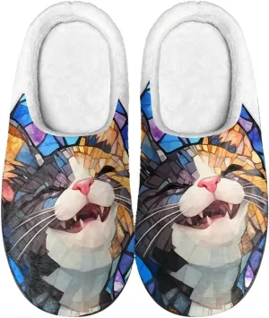Sugar Skull Girl Grip Slippers Tiger Fluffy House Non Skid Microfiber Women Slipper Winter Indoor Shoes