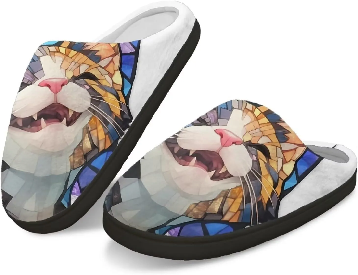 Sugar Skull Girl Grip Slippers Tiger Fluffy House Non Skid Microfiber Women Slipper Winter Indoor Shoes