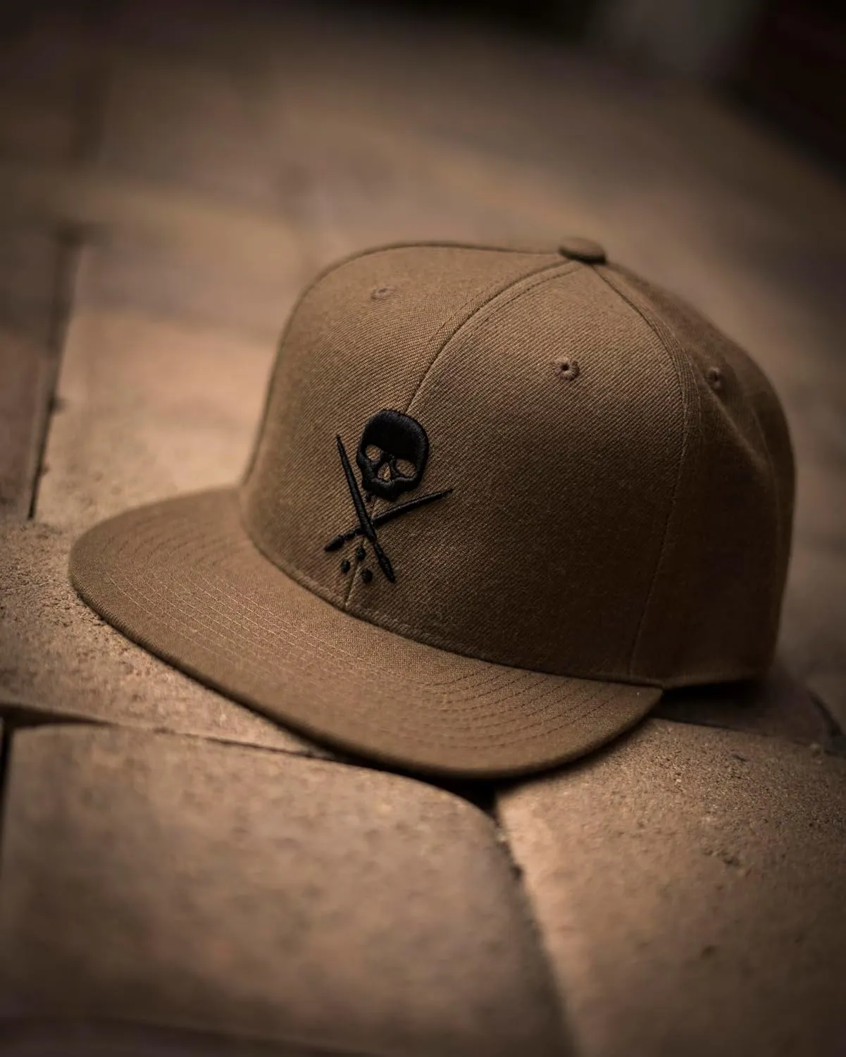 Sullen Badge Fitted Tattoo Lifestyle Logo Flat Bill Hat