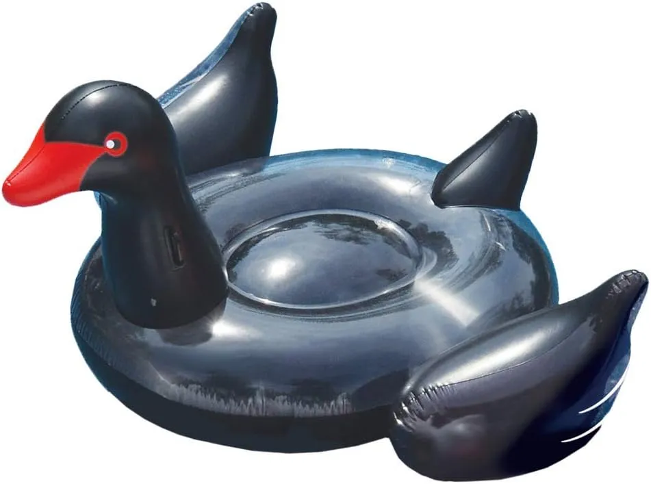 Swimline 90628 Giant Black Swan Inflatable Ride-On Pool Float Large