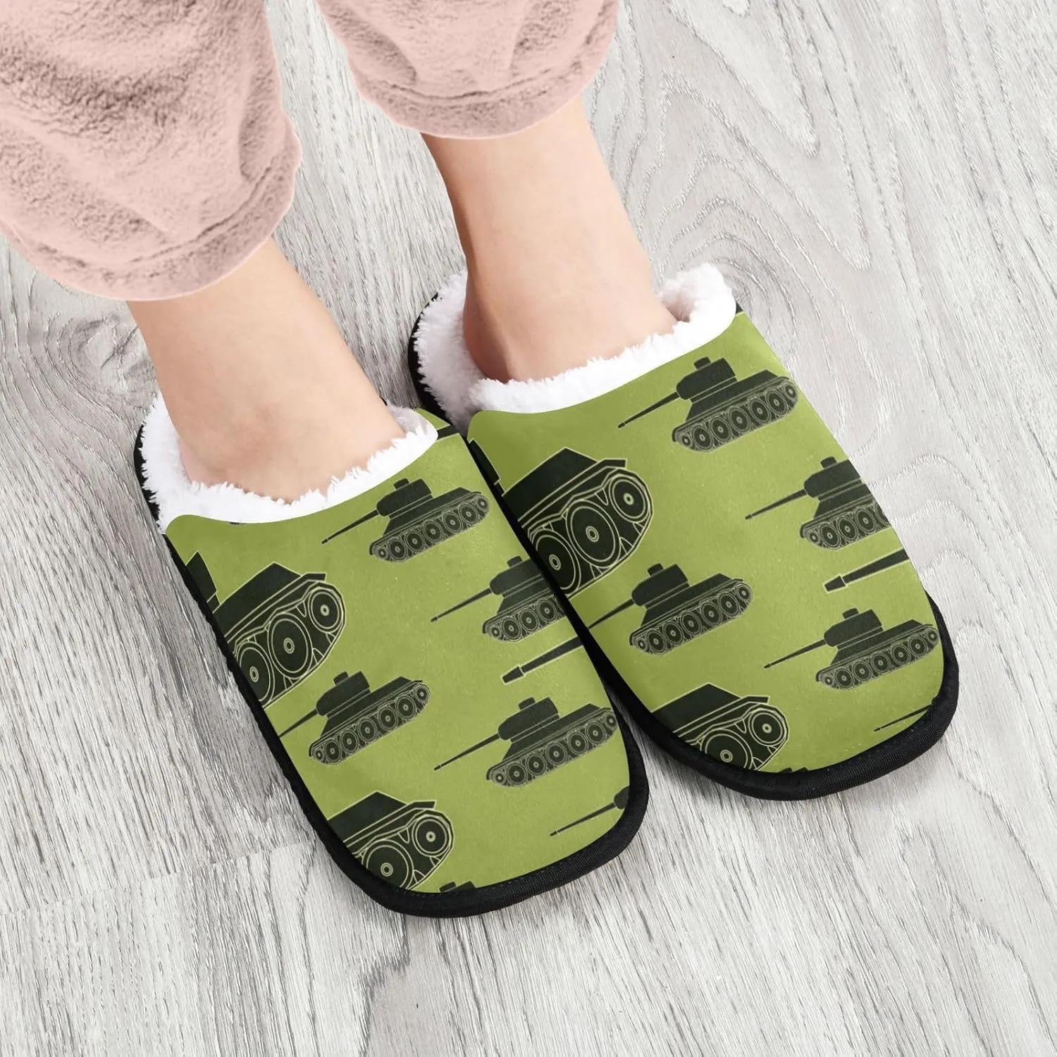 Tanks Slippers Memory Foam Non-Slip Indoor House Slippers Bedroom Hotel Travel Home Shoes for Women, 5-8