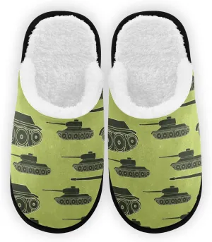 Tanks Slippers Memory Foam Non-Slip Indoor House Slippers Bedroom Hotel Travel Home Shoes for Women, 5-8
