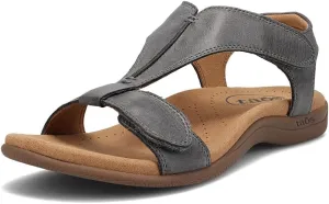 Taos The Show Premium Leather Women's Sandal - Experience Everyday Style, Comfort, Arch Support, Cooling Gel Padding and an Adjustable Fit for Exceptional Walking Comfort