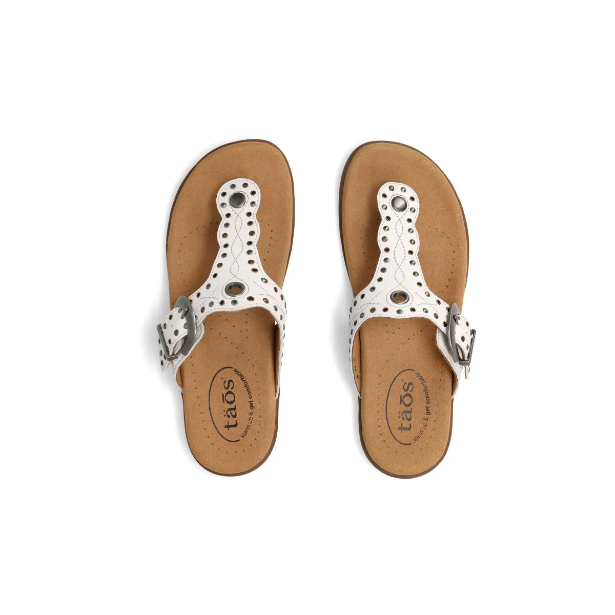 Taos White Flash T-Strap Women's Sandals FLS-14217-WHT
