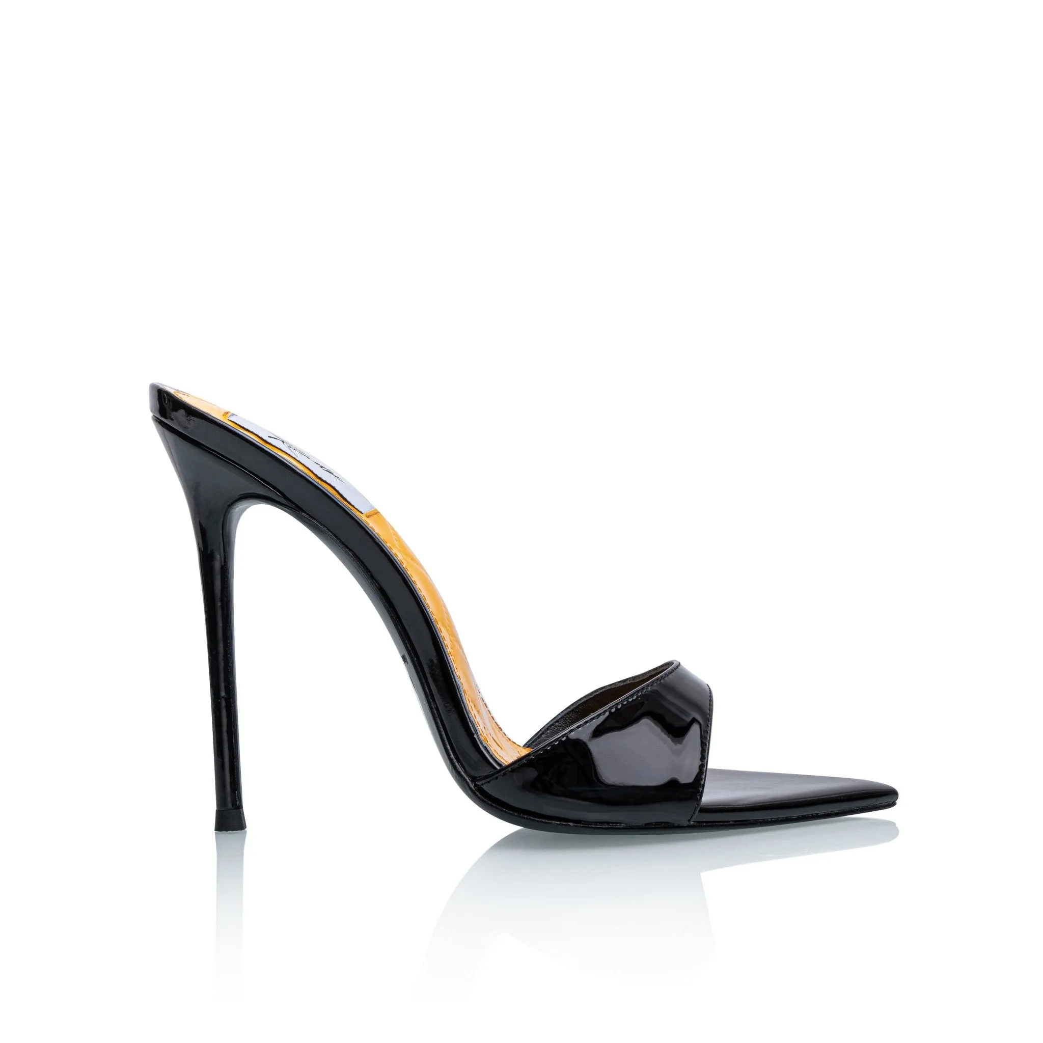 TAXI CAB YELLOW QUILTED PATENT MULES