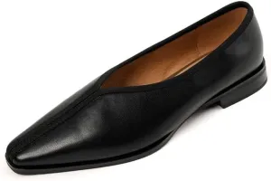 TinaCus Handmade Pointed Toe Genuine Leather Comfortable Slip On Women's Flat Shoes