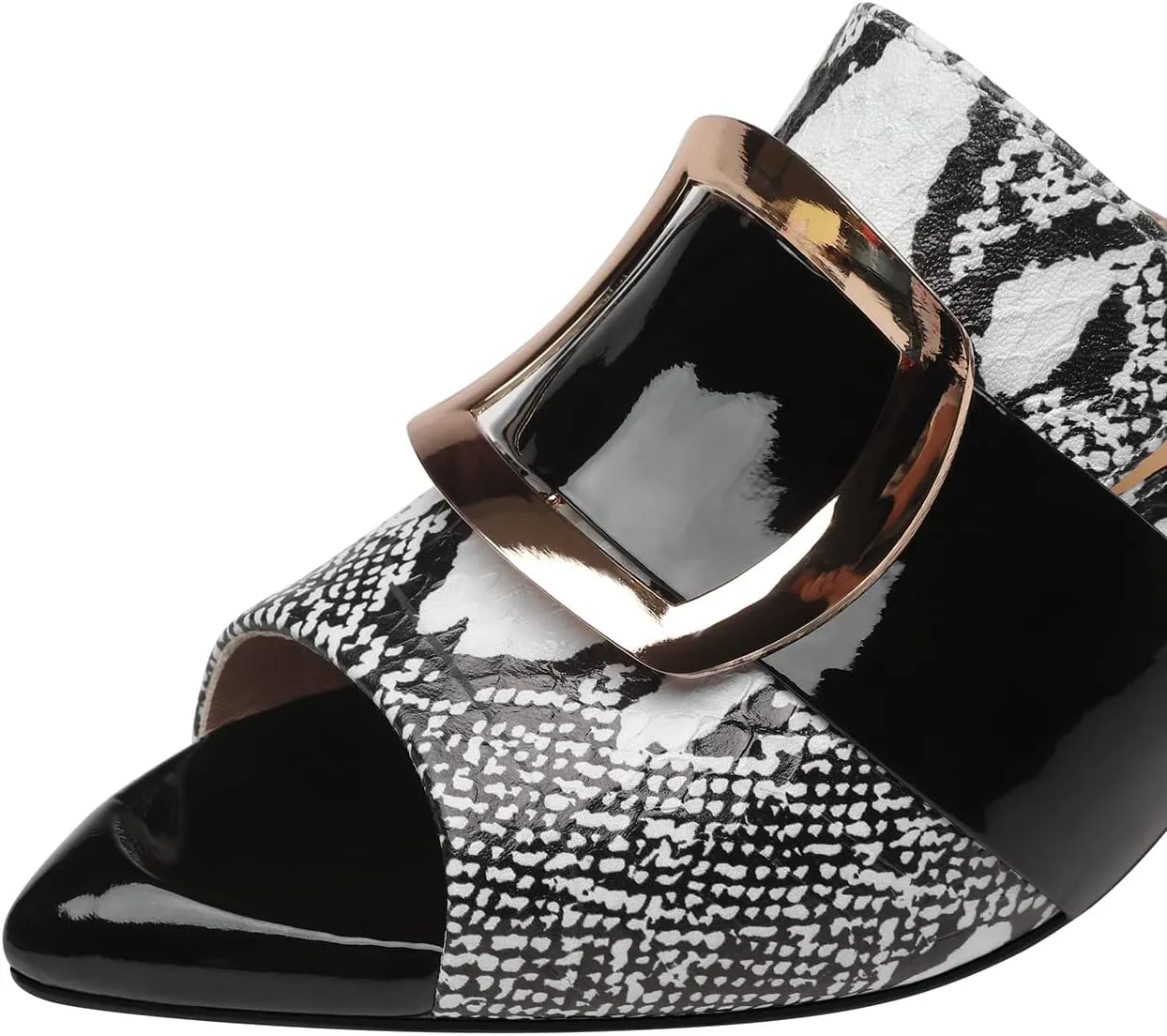 TinaCus Women's Handmade Leather Comfortable Unique Design Heel Peep Toe Slip On Mule Pumps