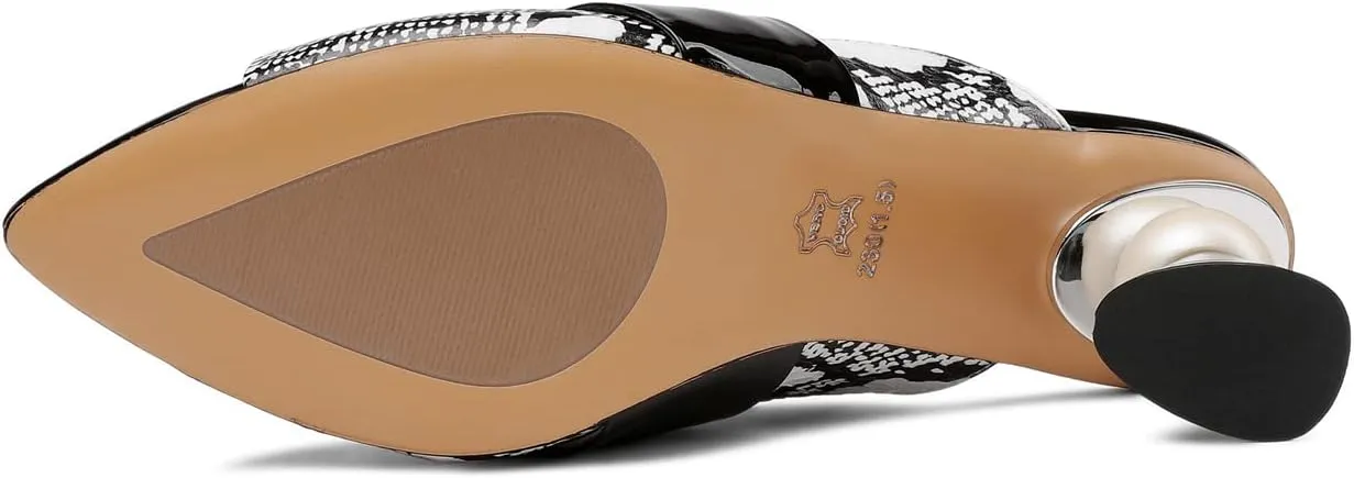 TinaCus Women's Handmade Leather Comfortable Unique Design Heel Peep Toe Slip On Mule Pumps