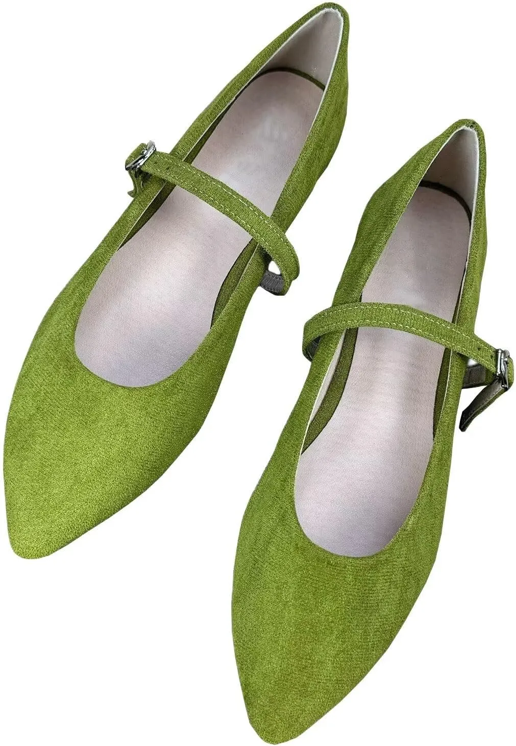 TN TANGNEST Leather Flats for Women Comfortable Pointy Toe Slip On Flats Soft Work Flats Retro Mary Jane Flats