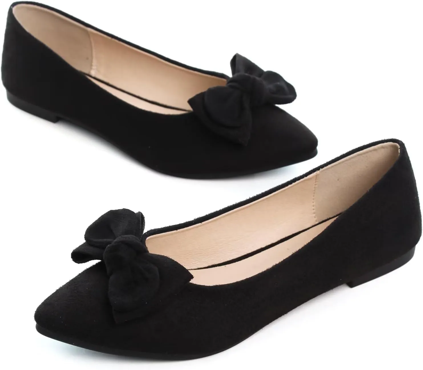 TN TANGNEST Women Fashion Bowknot Flats Comfort Pointed Toe Dress Shoes