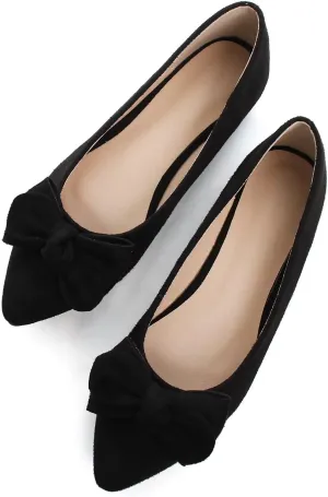 TN TANGNEST Women Fashion Bowknot Flats Comfort Pointed Toe Dress Shoes