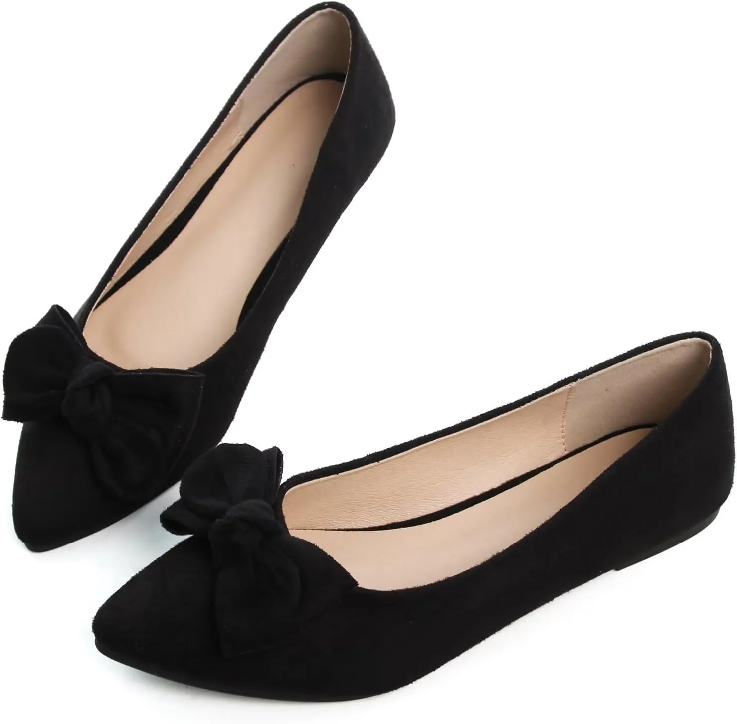 TN TANGNEST Women Fashion Bowknot Flats Comfort Pointed Toe Dress Shoes