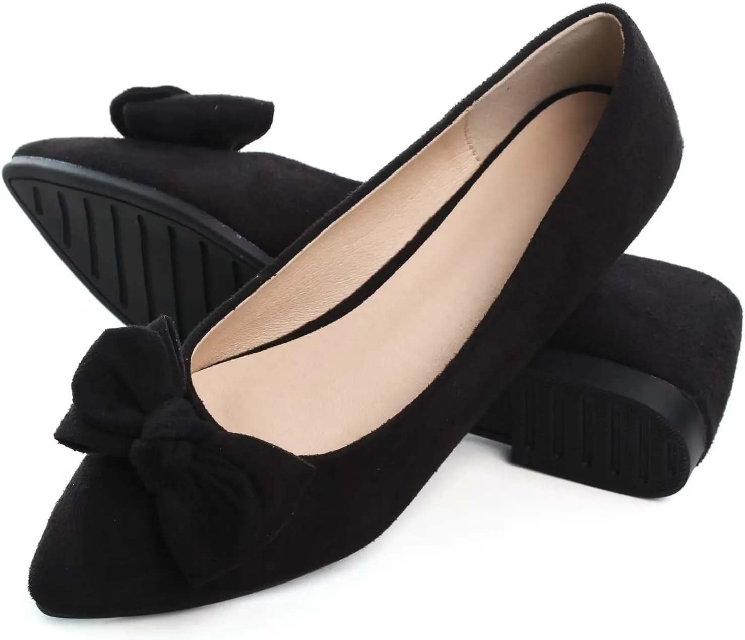 TN TANGNEST Women Fashion Bowknot Flats Comfort Pointed Toe Dress Shoes