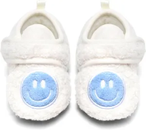 Toddler Smiley Face Slippers Boys Girls House Indoor Non Slip Shoes Warm Cozy Socks for Baby Kids