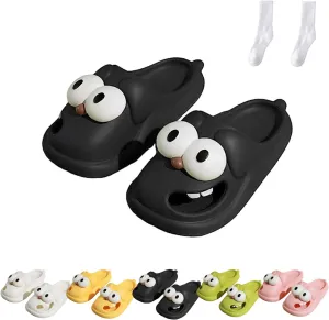 Tongue Kiss Slippers, Big Eye Dog Slippers, 3D funny Cartoon EVA Non-slip Thick Sole Indoor Outdoor Slides