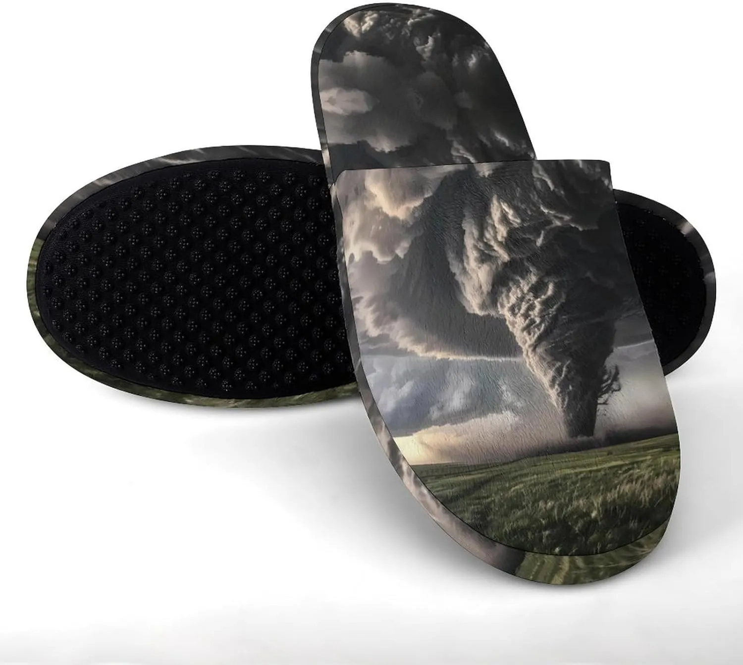 Tornado Thunderstorms Men's House Shoes Cotton Slippers Warm Bedroom Shoes Soft Slipper for Indoor Outdoor