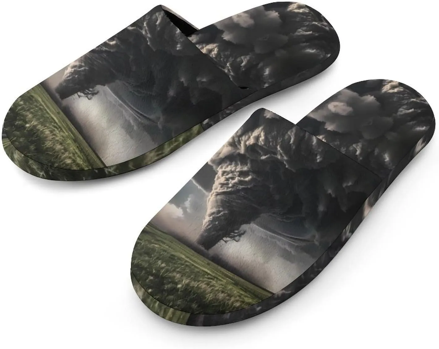 Tornado Thunderstorms Men's House Shoes Cotton Slippers Warm Bedroom Shoes Soft Slipper for Indoor Outdoor