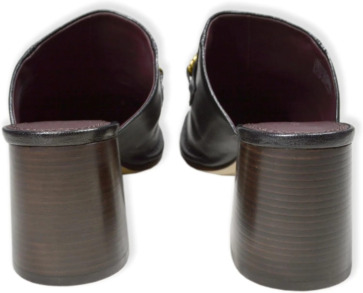 Tory Burch Womens 134950 Leather Block Heel Plaque Mule 65 mm Shoes,
